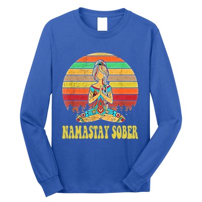 Namastay Sober Na Aa 12 Step Recovery Narcotics Anonymous Great Gift Long Sleeve Shirt