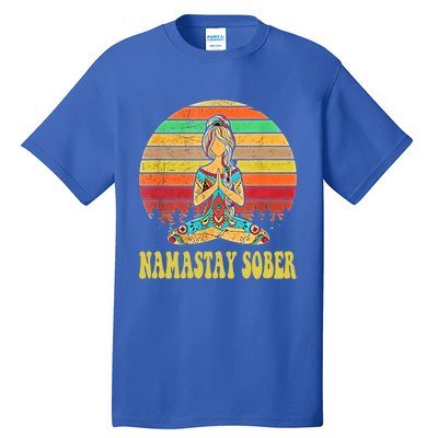 Namastay Sober Na Aa 12 Step Recovery Narcotics Anonymous Great Gift Tall T-Shirt