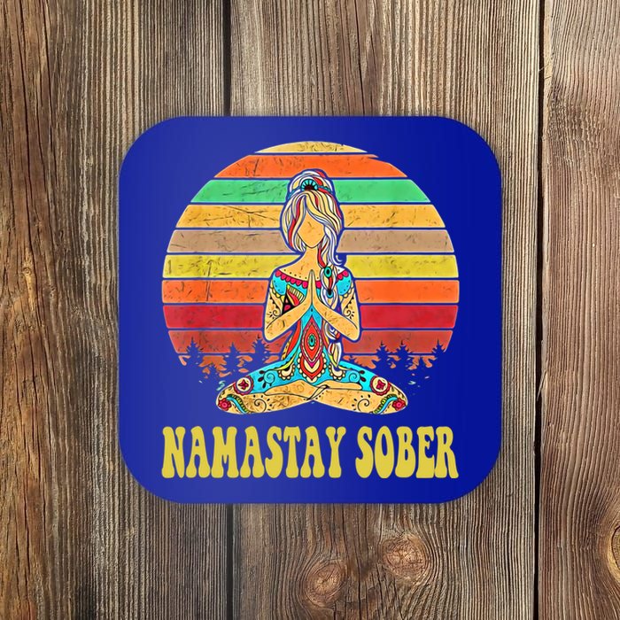 Namastay Sober Na Aa 12 Step Recovery Narcotics Anonymous Great Gift Coaster