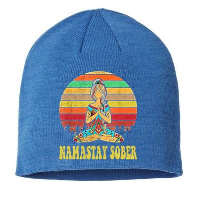 Namastay Sober Na Aa 12 Step Recovery Narcotics Anonymous Great Gift Sustainable Beanie