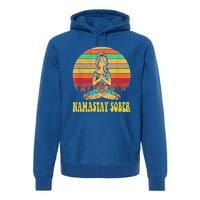 Namastay Sober Na Aa 12 Step Recovery Narcotics Anonymous Great Gift Premium Hoodie