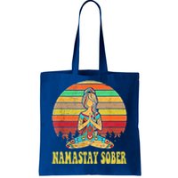 Namastay Sober Na Aa 12 Step Recovery Narcotics Anonymous Great Gift Tote Bag