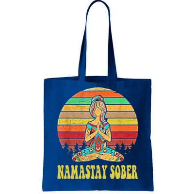 Namastay Sober Na Aa 12 Step Recovery Narcotics Anonymous Great Gift Tote Bag