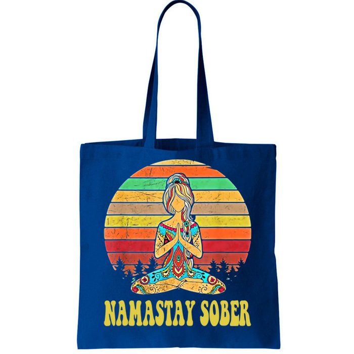 Namastay Sober Na Aa 12 Step Recovery Narcotics Anonymous Great Gift Tote Bag