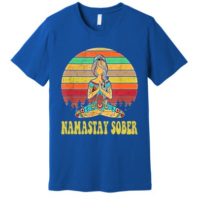 Namastay Sober Na Aa 12 Step Recovery Narcotics Anonymous Great Gift Premium T-Shirt