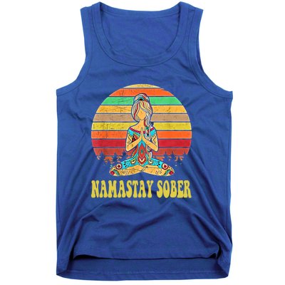 Namastay Sober Na Aa 12 Step Recovery Narcotics Anonymous Great Gift Tank Top