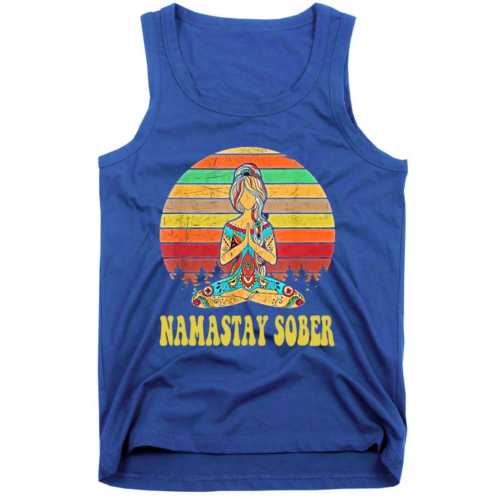 Namastay Sober Na Aa 12 Step Recovery Narcotics Anonymous Great Gift Tank Top