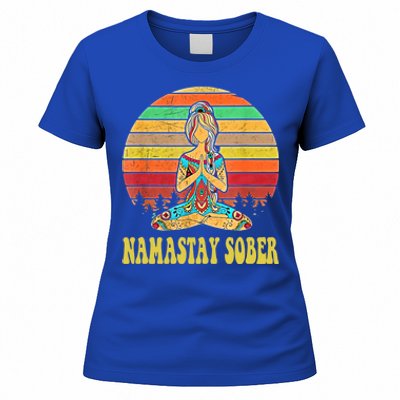 Namastay Sober Na Aa 12 Step Recovery Narcotics Anonymous Great Gift Women's T-Shirt