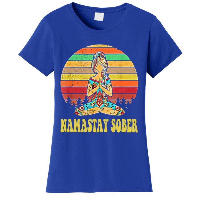 Namastay Sober Na Aa 12 Step Recovery Narcotics Anonymous Great Gift Women's T-Shirt