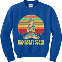 Namastay Sober Na Aa 12 Step Recovery Narcotics Anonymous Great Gift Kids Sweatshirt