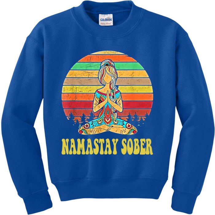 Namastay Sober Na Aa 12 Step Recovery Narcotics Anonymous Great Gift Kids Sweatshirt