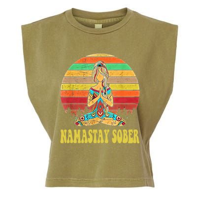 Namastay Sober Na Aa 12 Step Recovery Narcotics Anonymous Great Gift Garment-Dyed Women's Muscle Tee