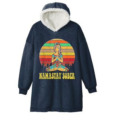 Namastay Sober Na Aa 12 Step Recovery Narcotics Anonymous Great Gift Hooded Wearable Blanket