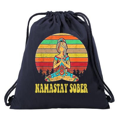 Namastay Sober Na Aa 12 Step Recovery Narcotics Anonymous Great Gift Drawstring Bag