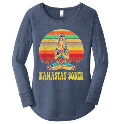 Namastay Sober Na Aa 12 Step Recovery Narcotics Anonymous Great Gift Women's Perfect Tri Tunic Long Sleeve Shirt