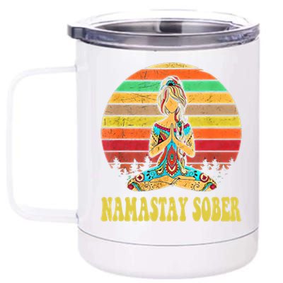 Namastay Sober Na Aa 12 Step Recovery Narcotics Anonymous Great Gift 12 oz Stainless Steel Tumbler Cup