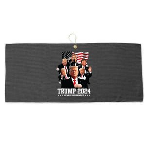 Never Surrender Large Microfiber Waffle Golf Towel