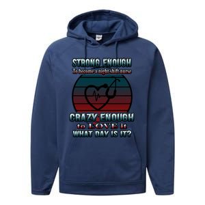 Night Shift Nurse Funny Nursery Nursing Gift Performance Fleece Hoodie