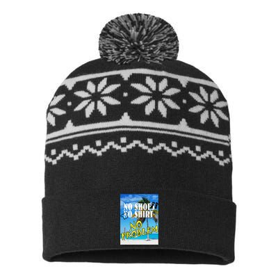 No Shoes No Shirts No Problem USA-Made Snowflake Beanie