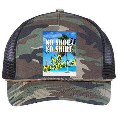 No Shoes No Shirts No Problem Retro Rope Trucker Hat Cap