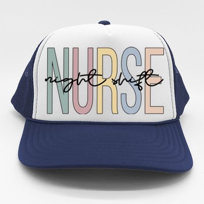 Night Shift Nurse Boho Night Shift Nursing Gift Trucker Hat