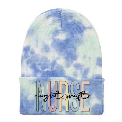 Night Shift Nurse Boho Night Shift Nursing Gift Tie Dye 12in Knit Beanie