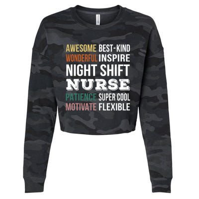 Night Shift Nurse Tee Funny Appreciation Gift Cropped Pullover Crew