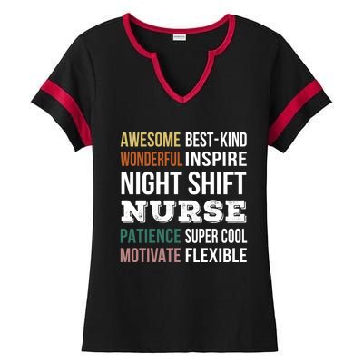 Night Shift Nurse Tee Funny Appreciation Gift Ladies Halftime Notch Neck Tee