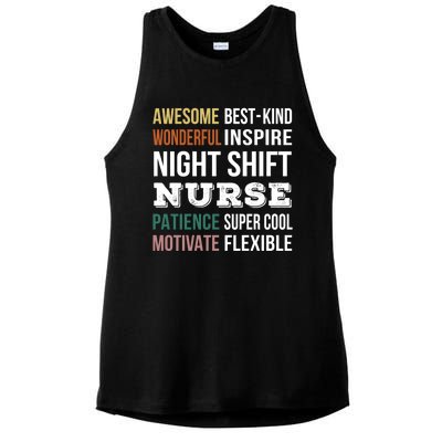 Night Shift Nurse Tee Funny Appreciation Gift Ladies PosiCharge Tri-Blend Wicking Tank