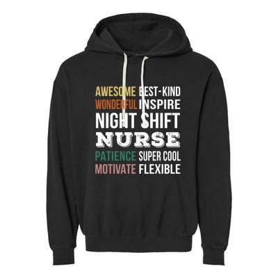 Night Shift Nurse Tee Funny Appreciation Gift Garment-Dyed Fleece Hoodie