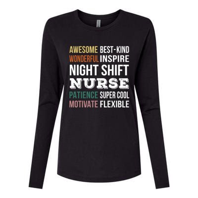 Night Shift Nurse Tee Funny Appreciation Gift Womens Cotton Relaxed Long Sleeve T-Shirt