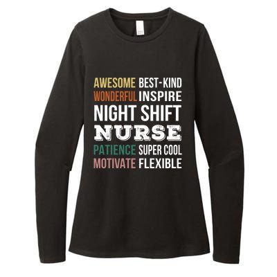 Night Shift Nurse Tee Funny Appreciation Gift Womens CVC Long Sleeve Shirt