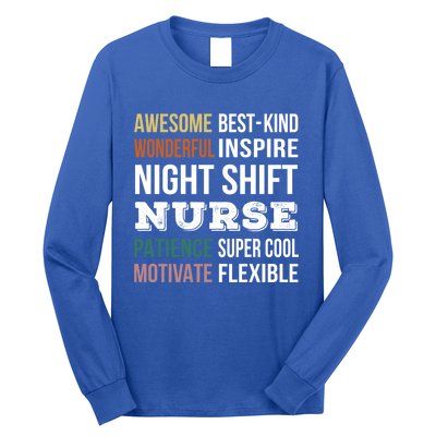 Night Shift Nurse Tee Funny Appreciation Gift Long Sleeve Shirt