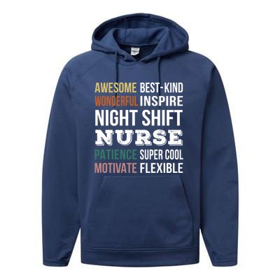 Night Shift Nurse Tee Funny Appreciation Gift Performance Fleece Hoodie