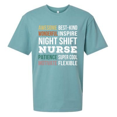 Night Shift Nurse Tee Funny Appreciation Gift Sueded Cloud Jersey T-Shirt