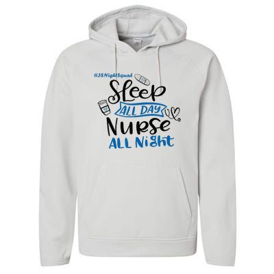 Night Shift Nurse 3S Variant Performance Fleece Hoodie