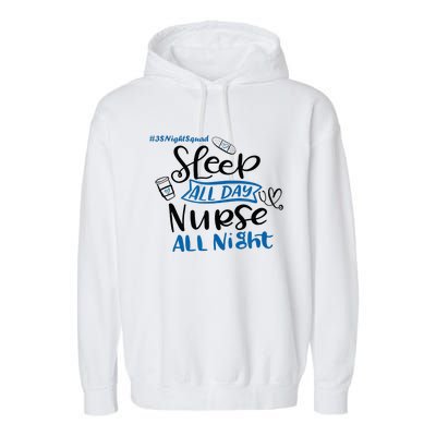 Night Shift Nurse 3S Variant Garment-Dyed Fleece Hoodie