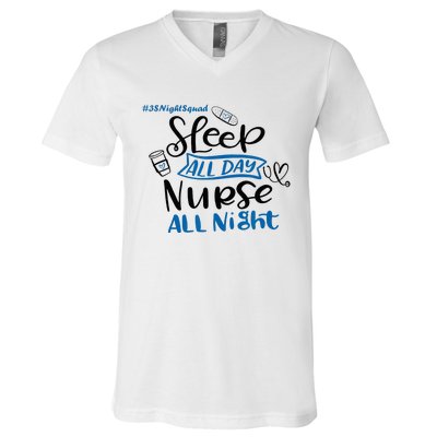 Night Shift Nurse 3S Variant V-Neck T-Shirt