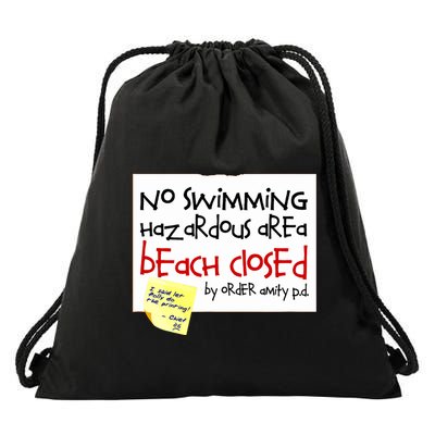 No Swimming Drawstring Bag