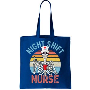 Night Shift Nurse Skeleton Funny Rn Halloween Costume Gift Tote Bag