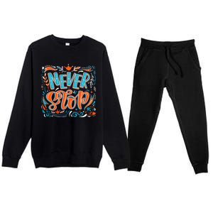 Never Stop Premium Crewneck Sweatsuit Set