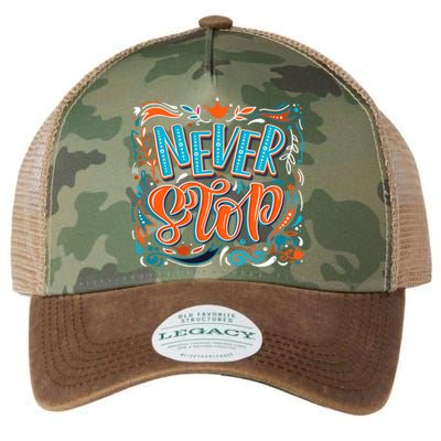 Never Stop Legacy Tie Dye Trucker Hat