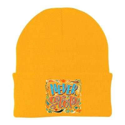 Never Stop Knit Cap Winter Beanie