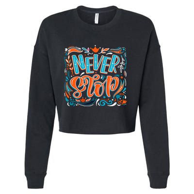 Never Stop Cropped Pullover Crew