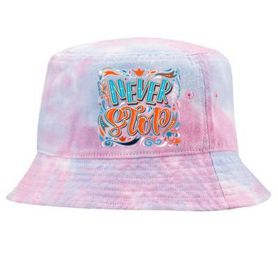 Never Stop Tie-Dyed Bucket Hat