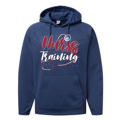 Nursing School Nurse In Training Stethoscope Future Nurse Cool Gift Performance Fleece Hoodie