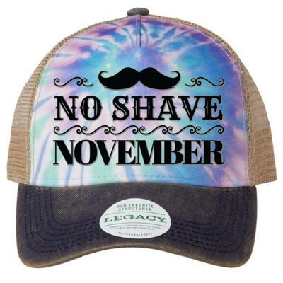 No Shave November Mustache Funny Legacy Tie Dye Trucker Hat