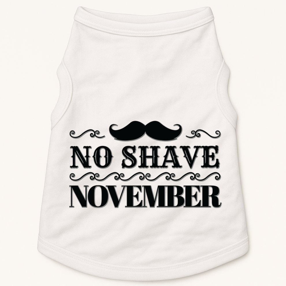 No Shave November Mustache Funny Doggie Tank
