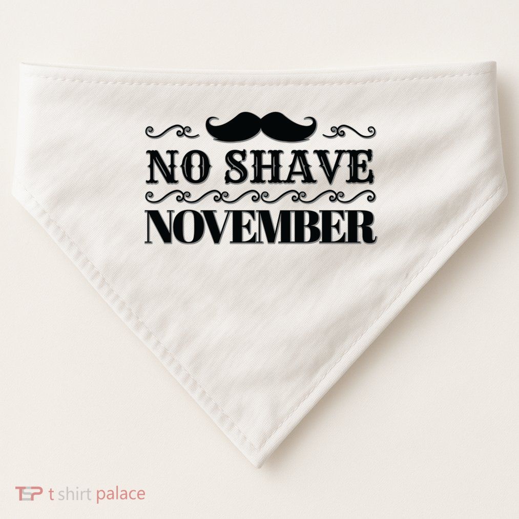 No Shave November Mustache Funny USA-Made Doggie Bandana