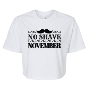 No Shave November Mustache Funny Bella+Canvas Jersey Crop Tee